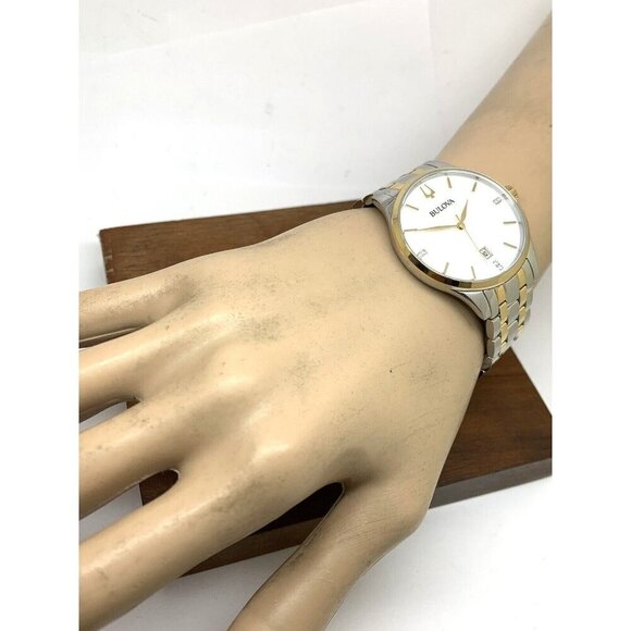 Bulova Women's Watch 98P201 Quartz Diamond Mother of Pearl Dial Two Tone 36mm - Picture 4 of 13